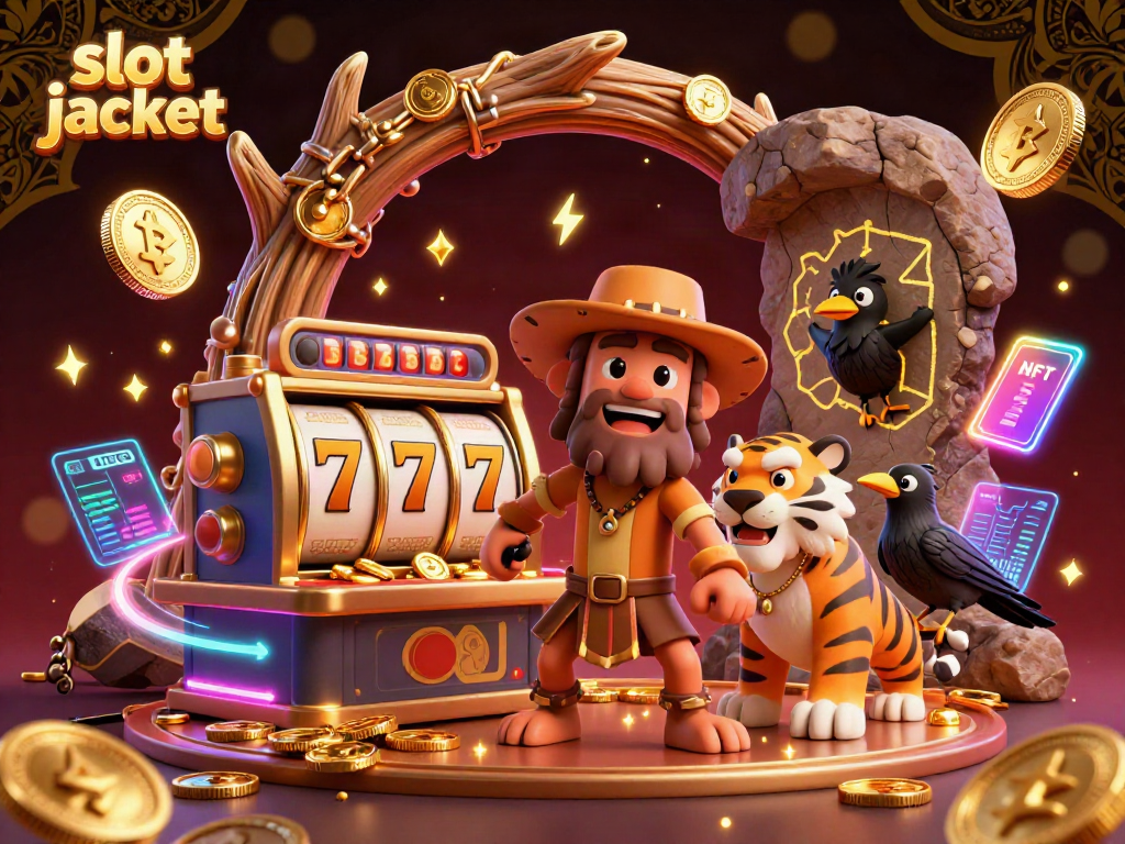 Experience the thrill of winning a slot jackpot in this vibrant casino illustration.